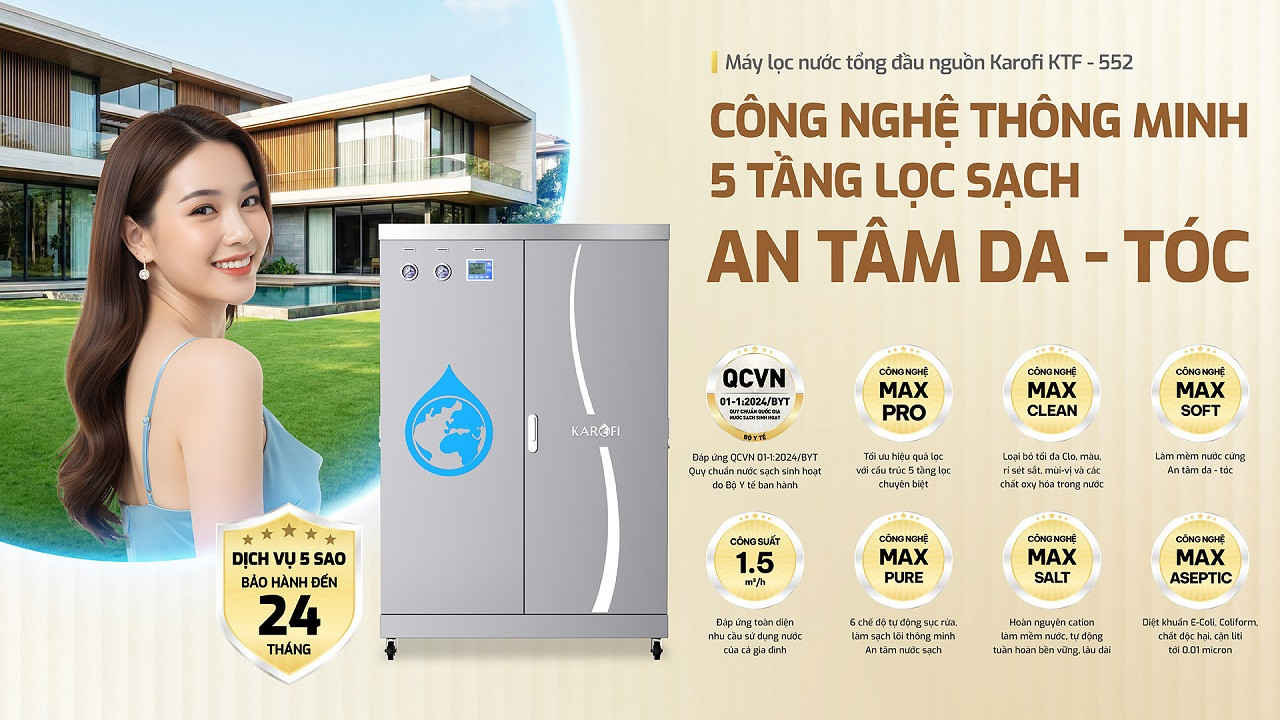 Máy lọc nước tổng đầu nguồn Karofi KTF - 552